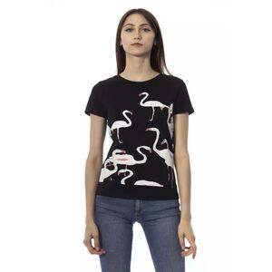 Trussardi Action Chic Black Short Sleeve Round Neck Women's Tee